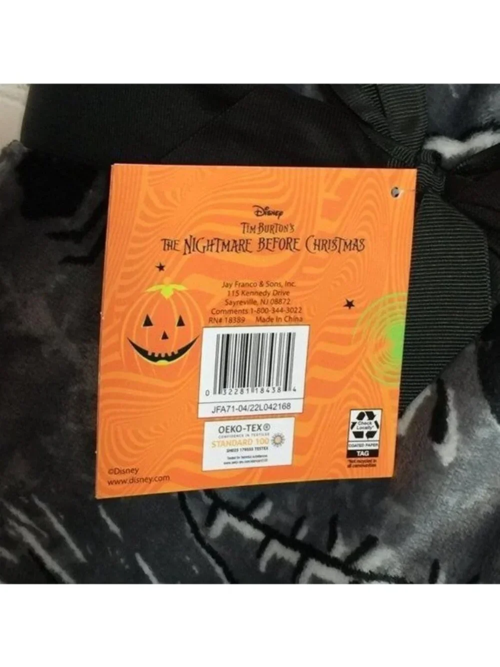 Disney The Nightmare Before Christmas Jack Skellington Plush Throw 50